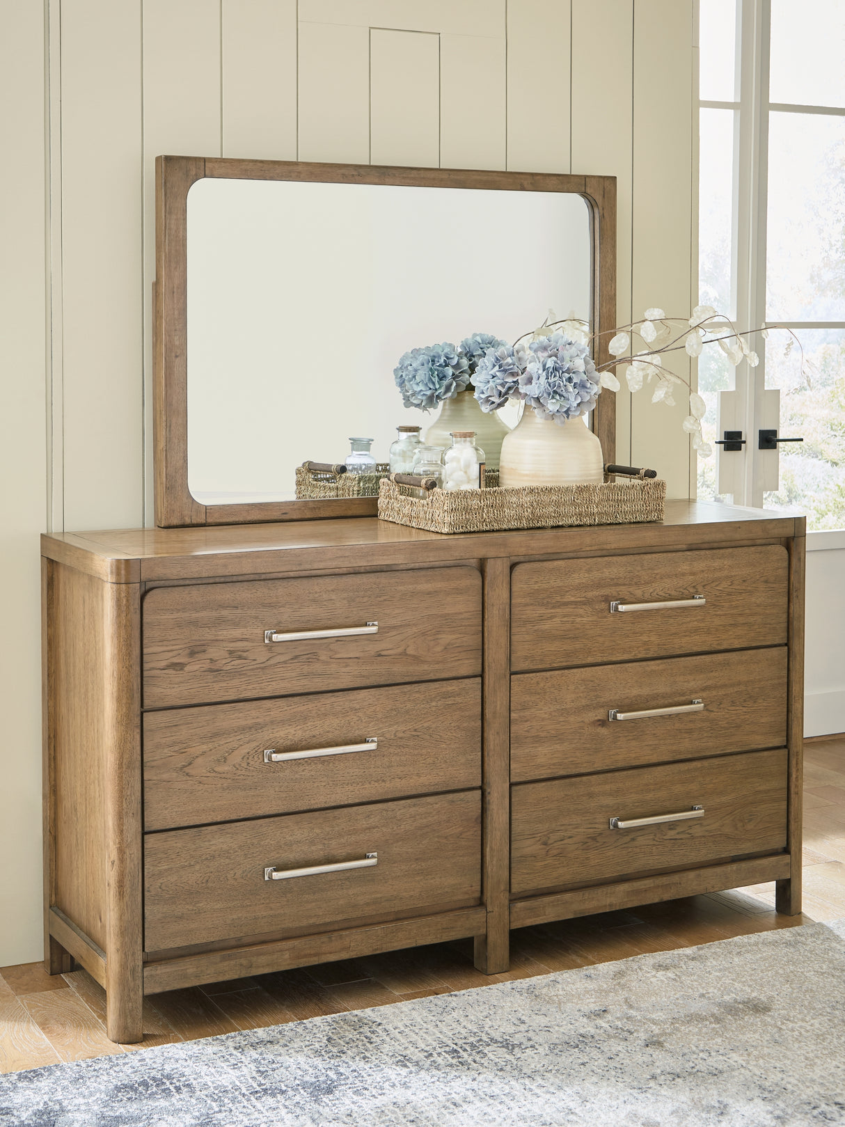 Cabalynn Light Brown Dresser and Mirror from Ashley Furniture - Luna Furniture