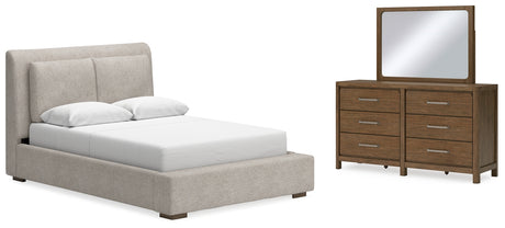 Cabalynn Light Brown Upholstered Platform Bedroom Set from Ashley - Luna Furniture
