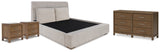 Cabalynn King Upholstered Bed with Dresser and 2 Nightstands in Light Brown from Ashley Furniture - Luna Furniture