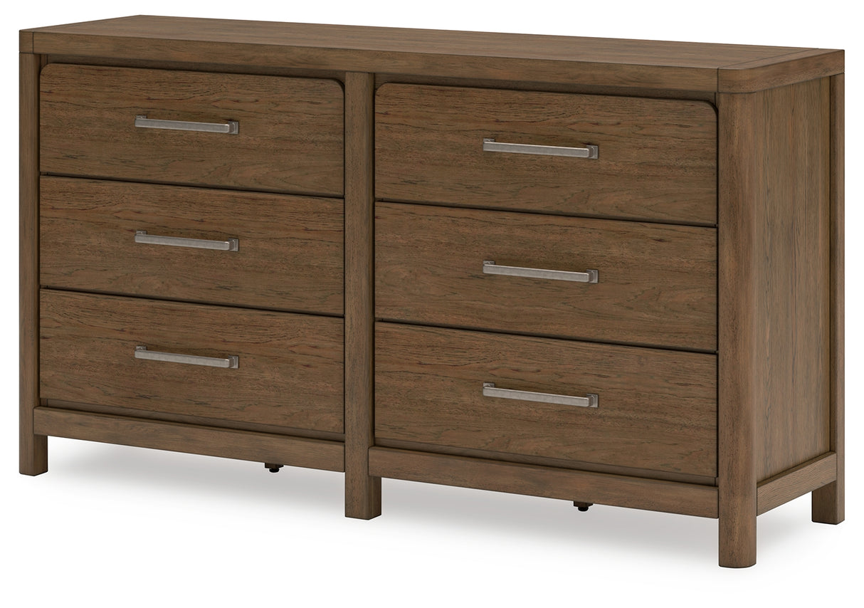 Cabalynn King Upholstered Bed with Dresser and 2 Nightstands in Light Brown from Ashley Furniture - Luna Furniture