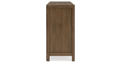 Cabalynn California King Panel Bed with Dresser in Light Brown from Ashley Furniture - Luna Furniture