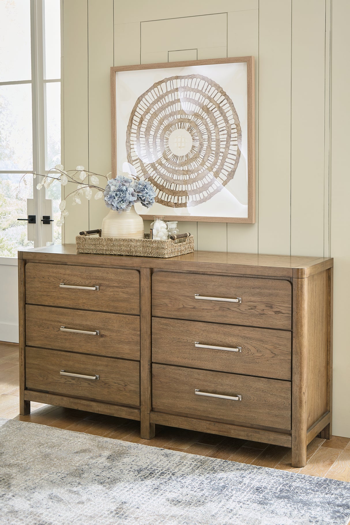 Cabalynn King Upholstered Bed with Dresser and 2 Nightstands in Light Brown from Ashley Furniture - Luna Furniture