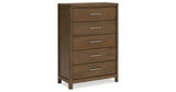 Cabalynn California King Panel Storage Bed with Chest and 2 Nightstands in Light Brown from Ashley Furniture - Luna Furniture