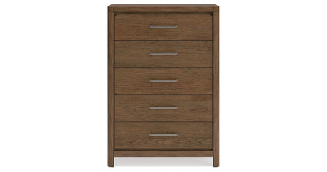 Cabalynn California King Panel Bed with Dresser, Chest and Nightstand in Light Brown from Ashley Furniture - Luna Furniture