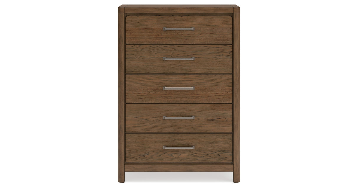 Cabalynn California King Upholstered Bed with Chest and Nightstand in Light Brown from Ashley Furniture - Luna Furniture