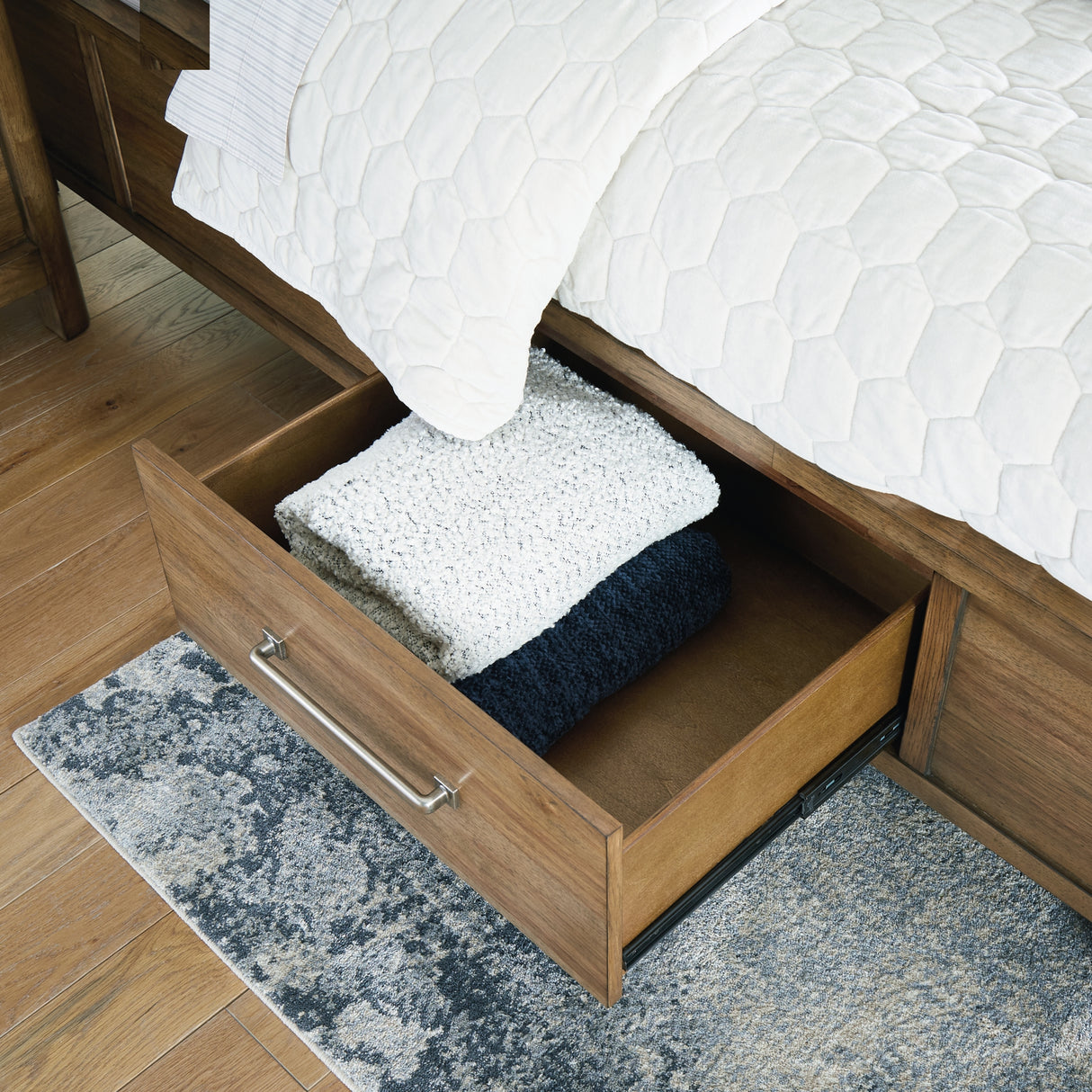 Cabalynn Light Brown King Storage Platform Bed from Ashley Furniture - Luna Furniture
