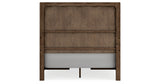 Cabalynn Queen Panel Bed with Storage with Mirrored Dresser and Nightstand in Light Brown from Ashley Furniture - Luna Furniture