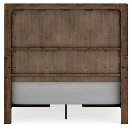 Cabalynn Light Brown Queen Panel Bed with Storage with Mirrored Dresser and 2 Nightstands from Ashley - Luna Furniture