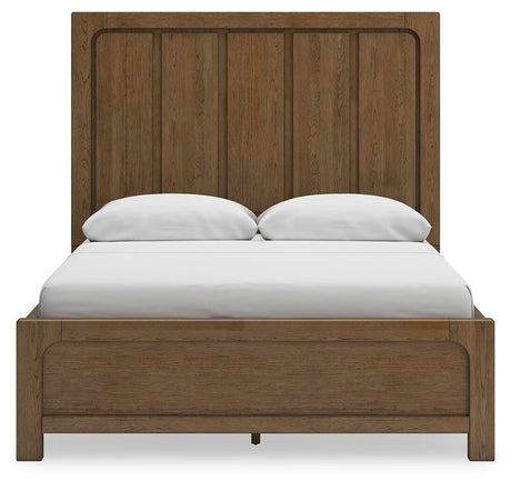 Cabalynn Light Brown Queen Panel Bed with Storage with Mirrored Dresser and 2 Nightstands from Ashley - Luna Furniture
