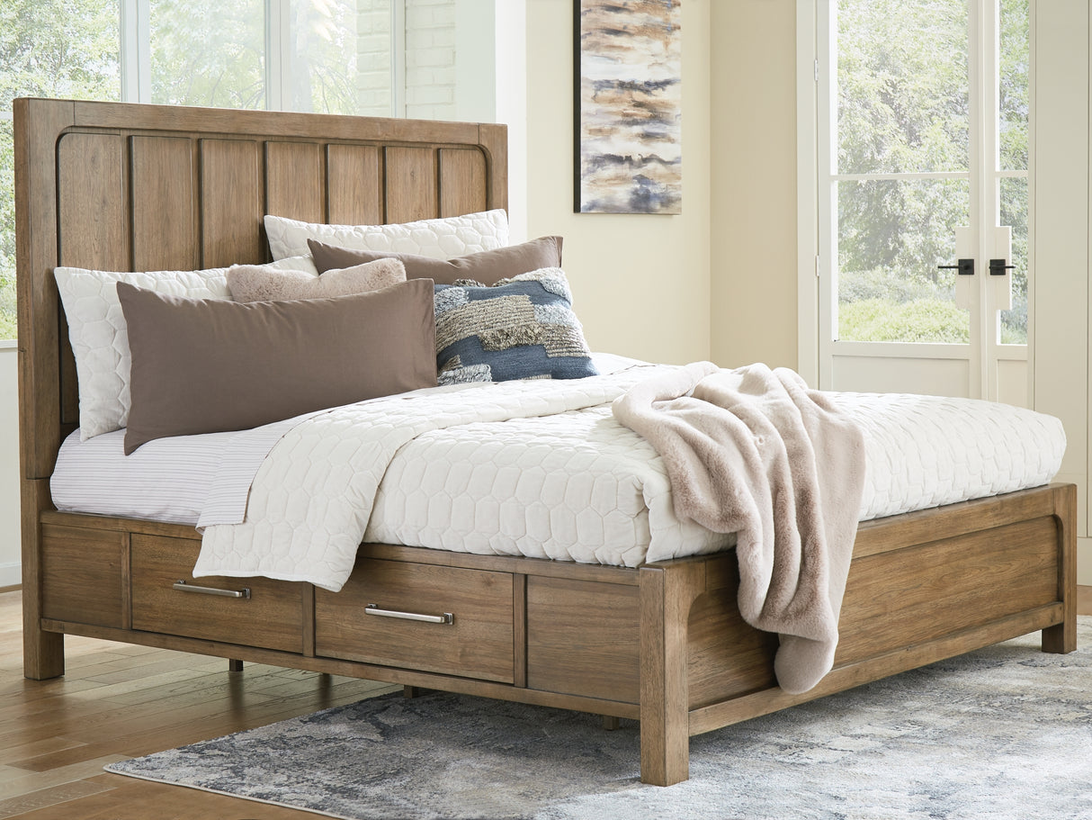 Cabalynn Light Brown King Storage Platform Bed from Ashley Furniture - Luna Furniture