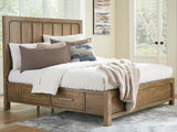 Cabalynn Light Brown California King Storage Platform Bed from Ashley Furniture - Luna Furniture
