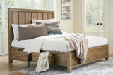 Cabalynn Light Brown California King Panel Bed with Storage with Mirrored Dresser from Ashley Furniture - Luna Furniture