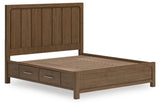 Cabalynn Light Brown California King Storage Platform Bed from Ashley - Luna Furniture