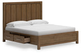 Cabalynn Light Brown California King Storage Platform Bed from Ashley - Luna Furniture