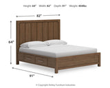 Cabalynn Light Brown California King Panel Bed with Storage with Mirrored Dresser from Ashley Furniture - Luna Furniture