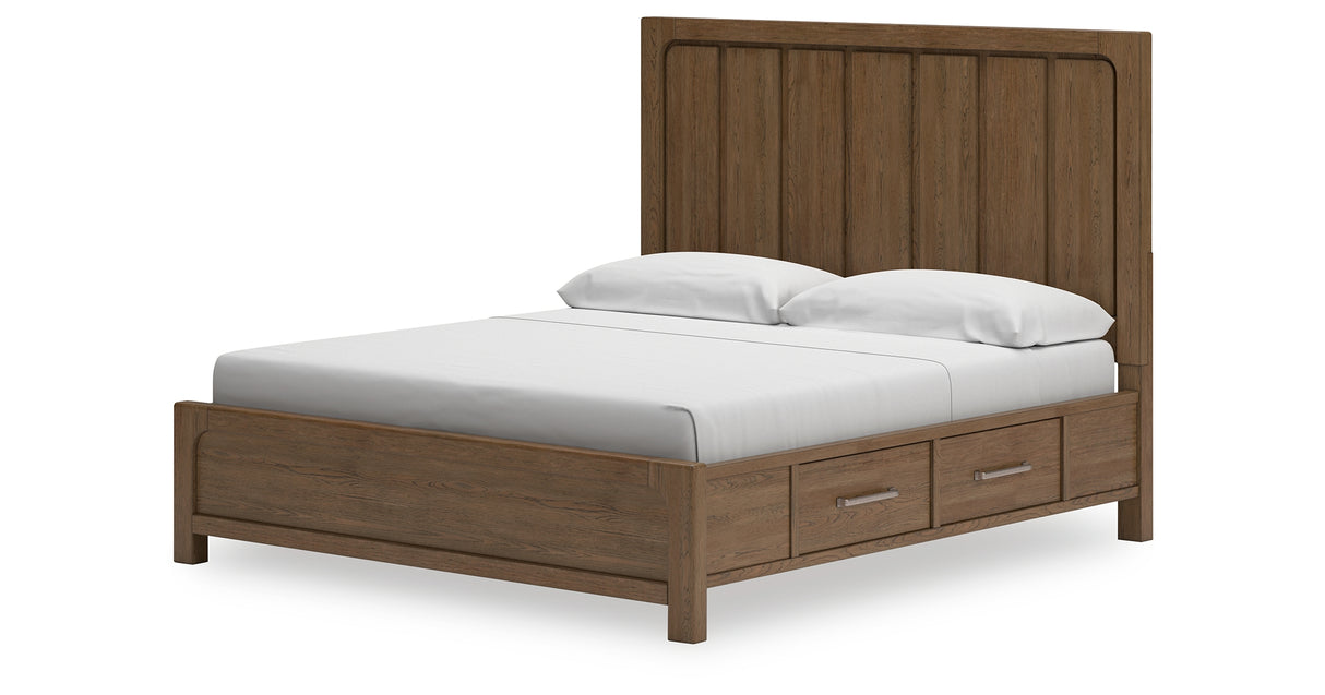 Cabalynn Light Brown King Storage Platform Bed from Ashley Furniture - Luna Furniture