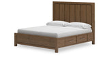 Cabalynn Light Brown King Storage Platform Bed from Ashley Furniture - Luna Furniture