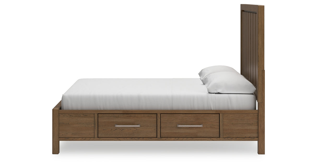 Cabalynn Light Brown King Storage Platform Bed from Ashley Furniture - Luna Furniture