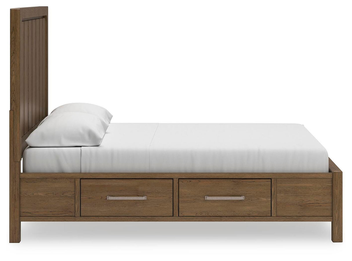 Cabalynn Light Brown King Storage Platform Bed from Ashley Furniture - Luna Furniture