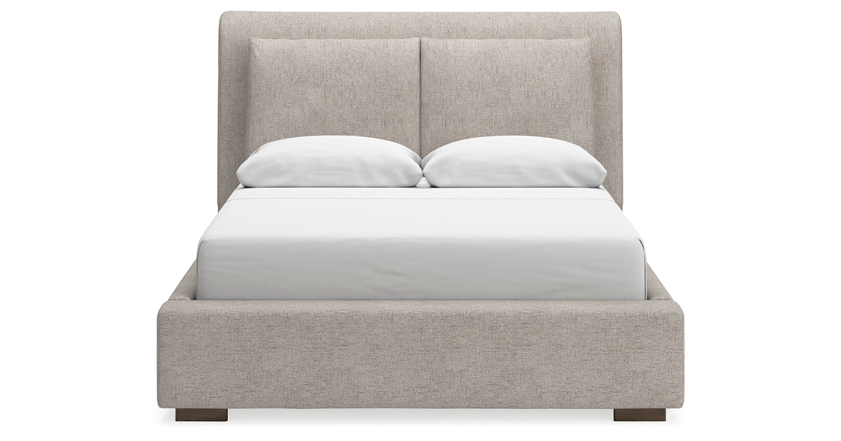Cabalynn Queen Upholstered Bed with Dresser in Light Brown from Ashley Furniture - Luna Furniture