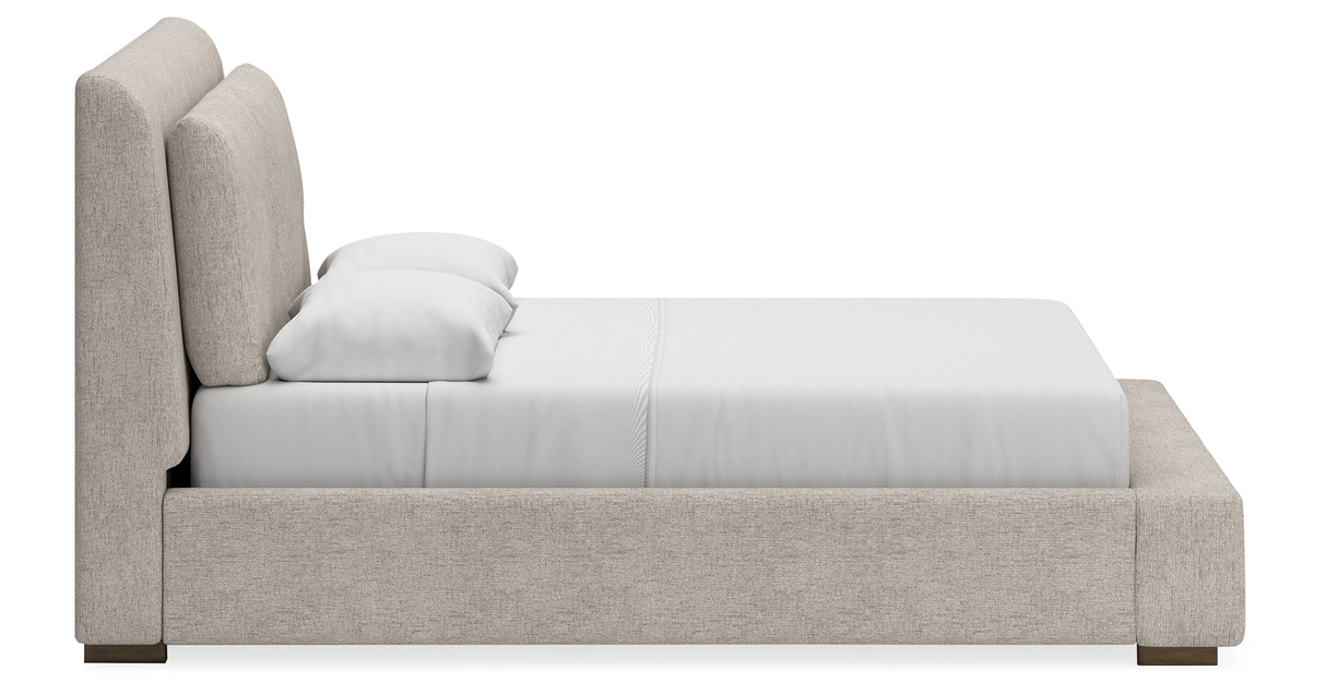 Cabalynn Queen Upholstered Bed with Dresser in Light Brown from Ashley Furniture - Luna Furniture