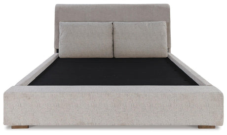 Cabalynn King Upholstered Bed with Dresser and 2 Nightstands in Light Brown from Ashley - Luna Furniture