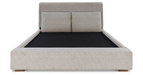 Cabalynn Light Brown King Upholstered Platform Bed from Ashley - Luna Furniture