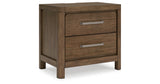 Cabalynn Queen Panel Bed with Storage with Mirrored Dresser and Nightstand in Light Brown from Ashley Furniture - Luna Furniture