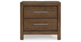 Cabalynn Queen Panel Bed with Storage with Mirrored Dresser and Nightstand in Light Brown from Ashley Furniture - Luna Furniture