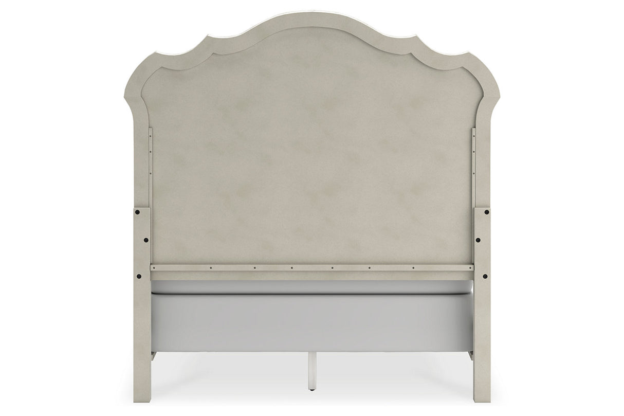 Arlendyne Antique White Queen Upholstered Panel Bed from Ashley - Luna Furniture
