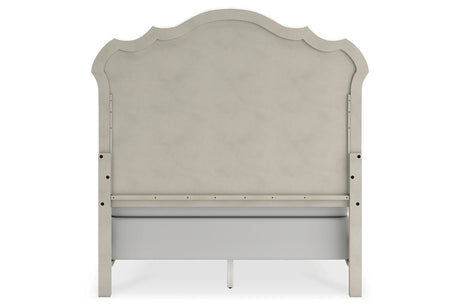 Arlendyne Antique White Queen Upholstered Panel Bed from Ashley - Luna Furniture