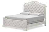 Arlendyne Antique White King Upholstered Panel Bed from Ashley - Luna Furniture