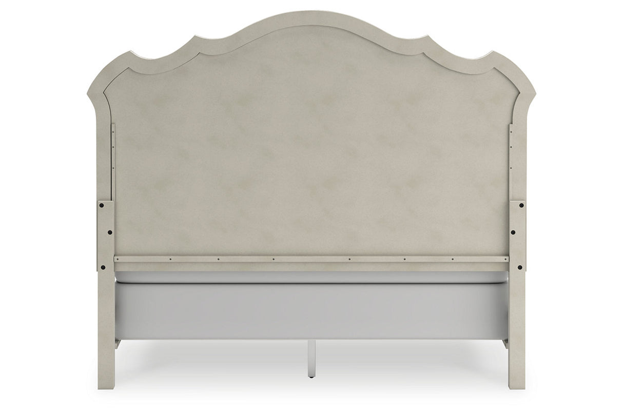 Arlendyne Antique White King Upholstered Panel Bed from Ashley - Luna Furniture