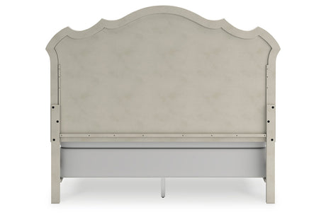 Arlendyne Antique White King Upholstered Panel Bed from Ashley - Luna Furniture