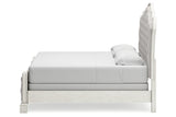 Arlendyne Antique White King Upholstered Panel Bed from Ashley - Luna Furniture