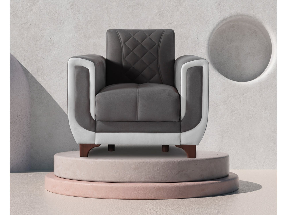 Berre Armchair in Grey from Furnia - Luna Furniture