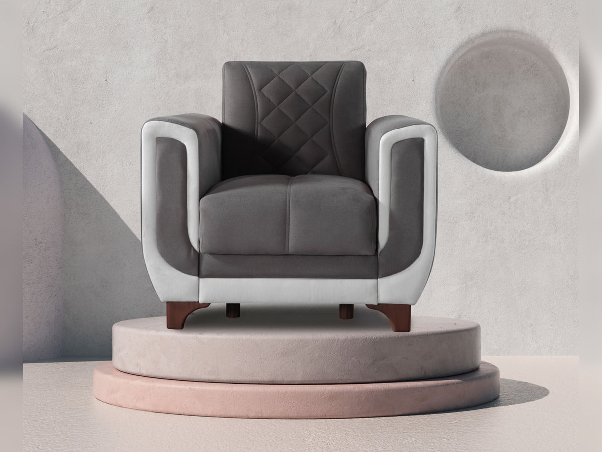 Berre Armchair in Grey from Furnia - Luna Furniture