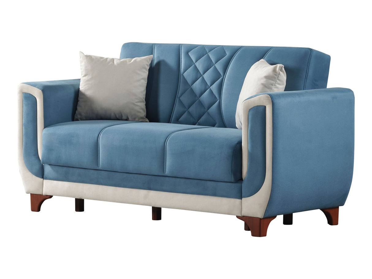 Berre Convertible Loveseat in Blue from Furnia - Luna Furniture