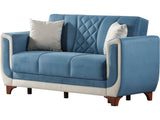 Berre Convertible Loveseat in Blue from Furnia - Luna Furniture