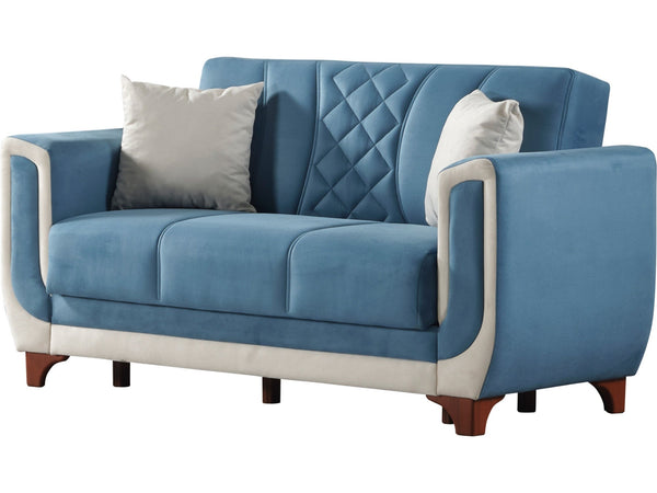 Berre Convertible Loveseat in Blue