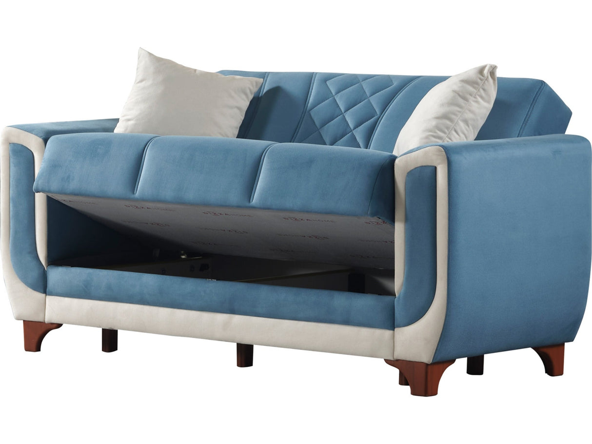 Berre Convertible Loveseat in Blue from Furnia - Luna Furniture
