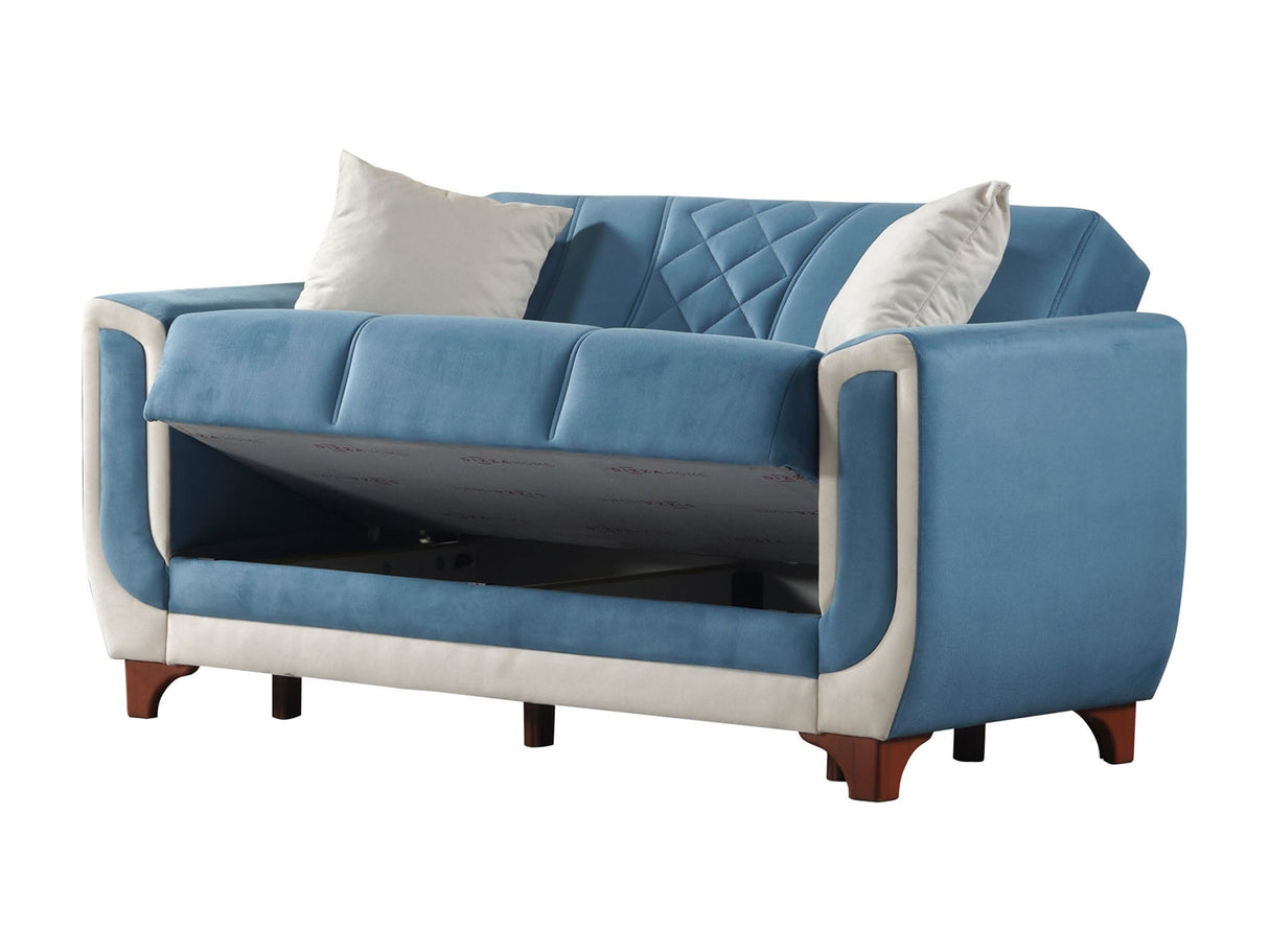 Berre Convertible Loveseat in Blue from Furnia - Luna Furniture