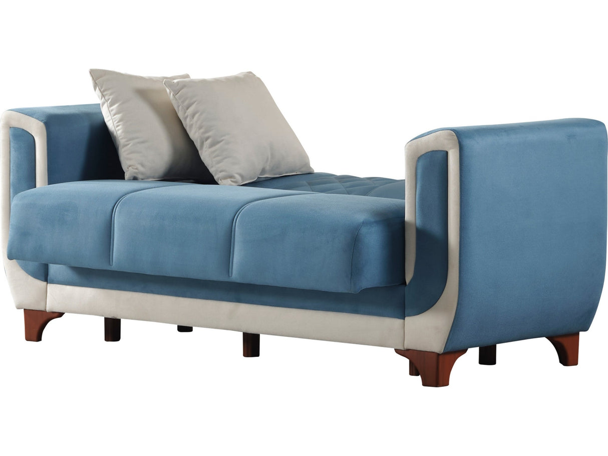 Berre Convertible Loveseat in Blue from Furnia - Luna Furniture