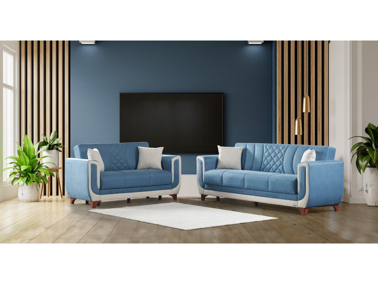 Berre Convertible Loveseat in Blue from Furnia - Luna Furniture