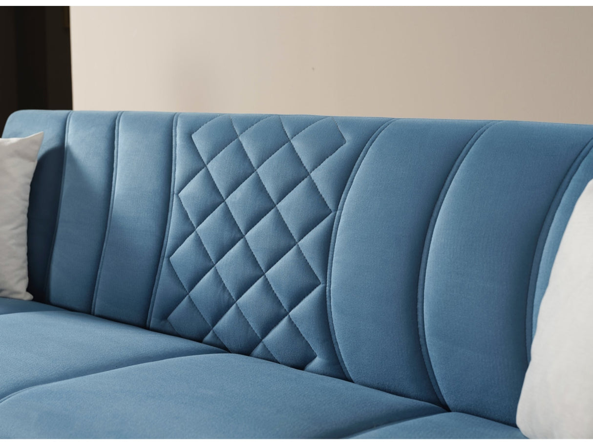 Berre Convertible Loveseat in Blue from Furnia - Luna Furniture