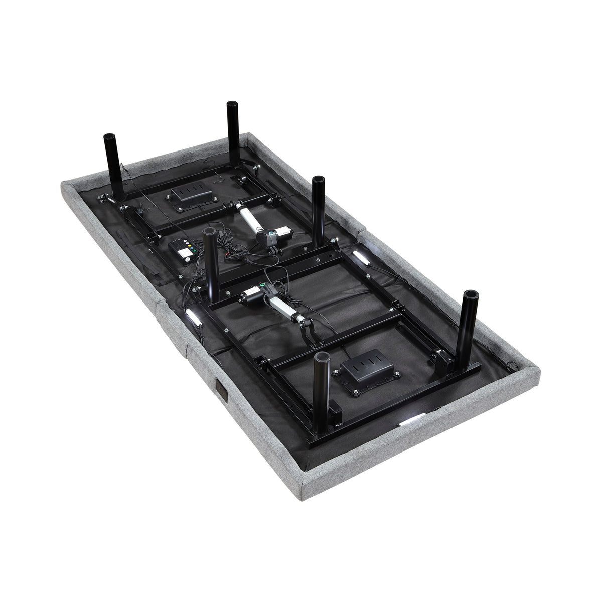 Elevated Black Twin Foldable Metal Platform Bed Frame, Toolless from Homelegance - Luna Furniture