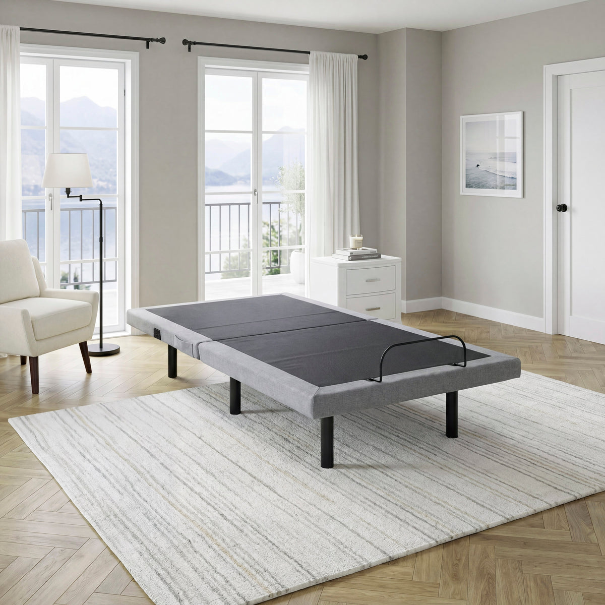 Elevated Black Twin Foldable Metal Platform Bed Frame, Toolless from Homelegance - Luna Furniture