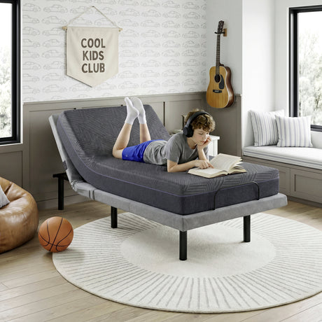 Elevated Black Twin Foldable Metal Platform Bed Frame, Toolless from Homelegance - Luna Furniture