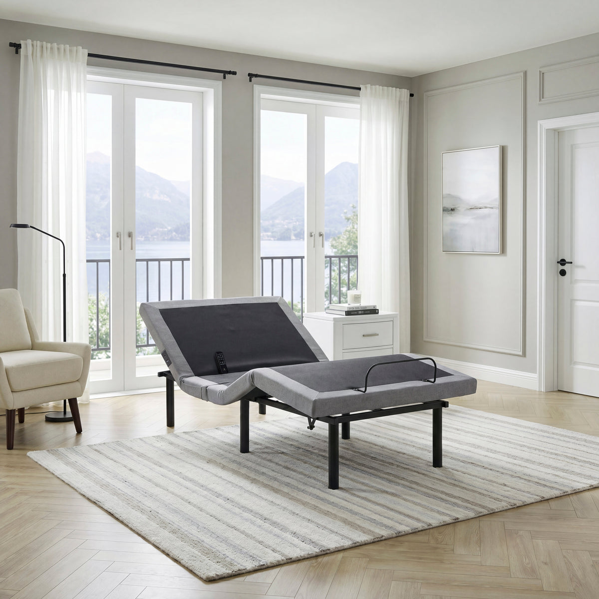 Elevated Black Twin Foldable Metal Platform Bed Frame, Toolless from Homelegance - Luna Furniture