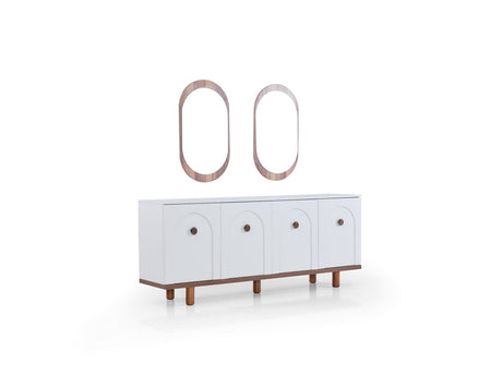 Bahama Dining Room Set (Consol With Mirror & Dining Table & 6 Dining Chair) from Furnia - Luna Furniture